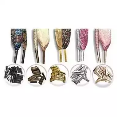 Lacets en bleu marine avec liseret&nbsp;argenté pour vos chaussures