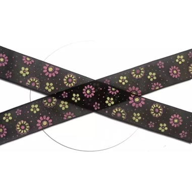 Lacets larges organza noir à pois & fleurs pour vos…