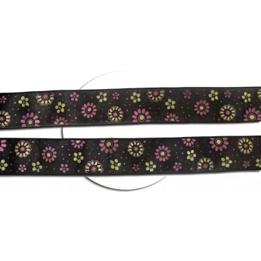 Lacets larges organza noir à pois & fleurs pour vos…