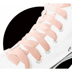 Lacets velours rose poudré pour vos chaussures