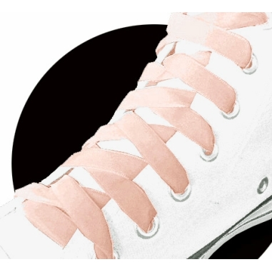 Lacets velours rose poudré pour vos chaussures