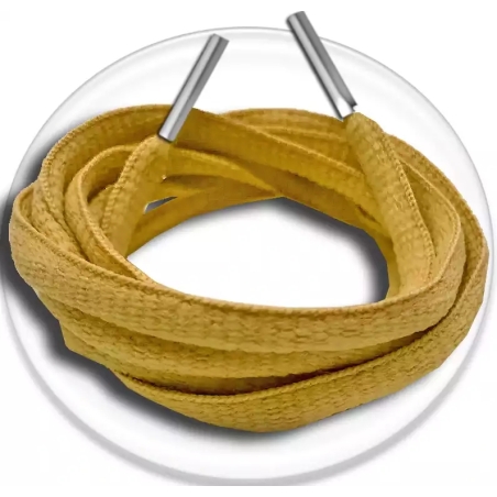 Lacets ronds en moutarde pour vos chaussures