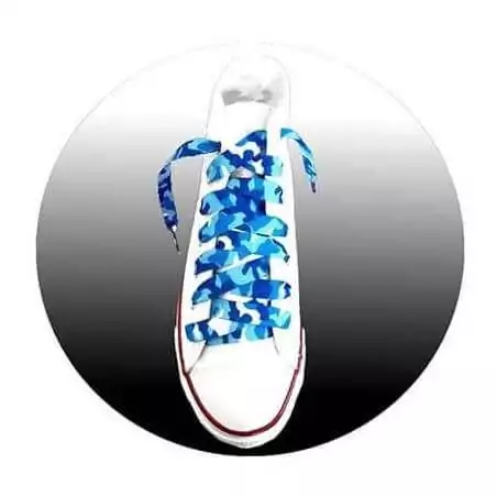 Lacets camouflage bleus pour vos chaussures