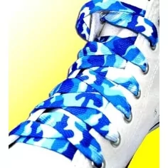 Lacets camouflage bleus pour vos chaussures