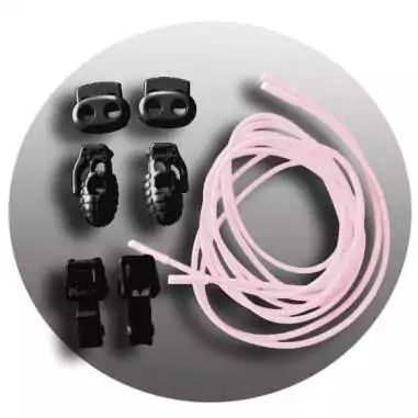 Lacets élastiques roses pâles-sans noeuds-autobloquants-Ach…