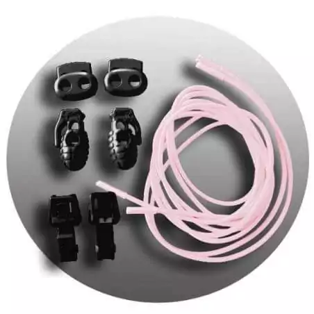 Lacets élastiques roses pâles-sans noeuds-autobloquants-Ach…