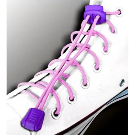 Lacets élastiques roses pâles-sans noeuds-autobloquants-Ach…