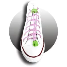 Lacets élastiques auto-bloquants rose pâle pour vos chaussures 2