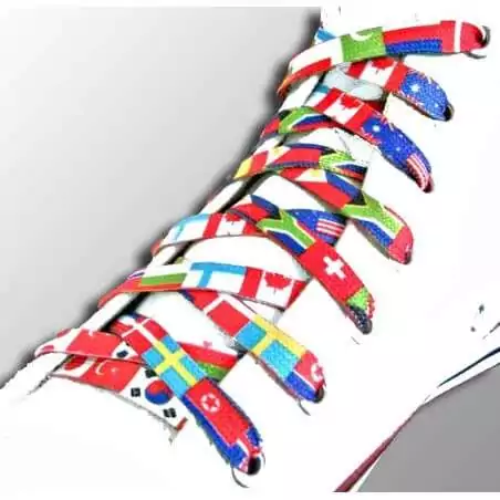 Lacets de chaussures originaux multicolores à motifs…