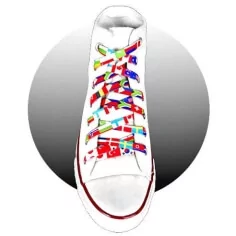Lacets plats aux motifs drapeaux colorés pour vos chaussures 2