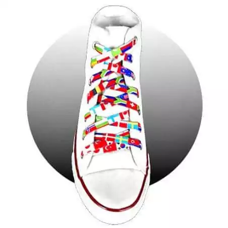 Lacets de chaussures originaux multicolores à motifs…