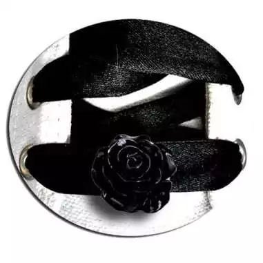 Décorations de lacets bijoux fleur rose noire en vente…