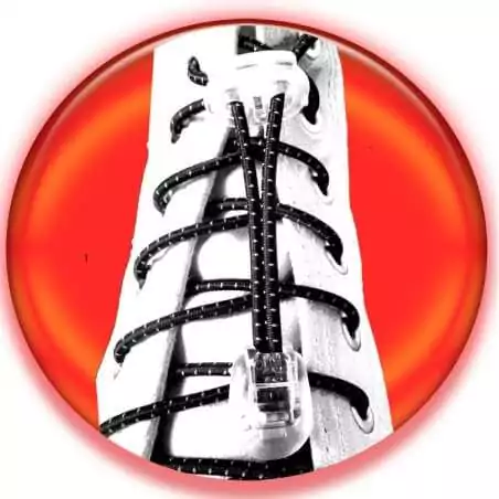 Lacets élastiques autobloquants noirs&nbsp;réflectifs pour vos chaussures