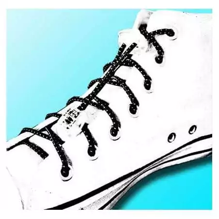Lacets élastiques autobloquants noirs&nbsp;réflectifs pour vos chaussures