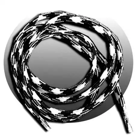 Lacets de chaussures noirs blancs bicolores ronds, en…