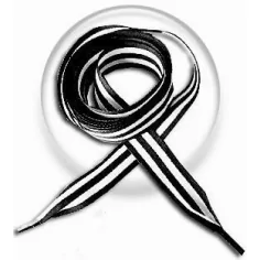 Lacets marinière noir &&nbsp;blanc pour vos chaussures