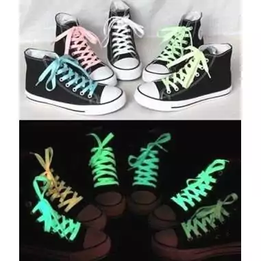 Lacets plats phosphorescents pour vos chaussures