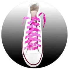 Lacets plats rose camouflage pour vos chaussures 2